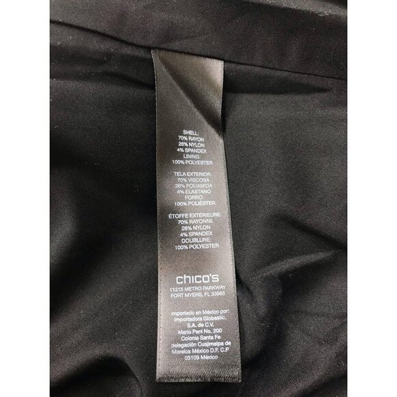 Chicos Black Label Blazer Jacket 1 Medium Blue Zip Pockets - Picture 5 of 8